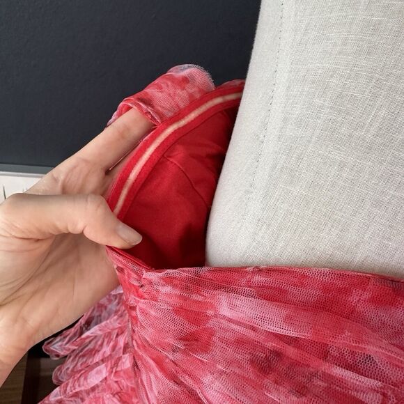 Lace and Beads ASOS Off Shoulder Tulle Corset Maxi Dress Tiered Floral - Picture 16 of 16